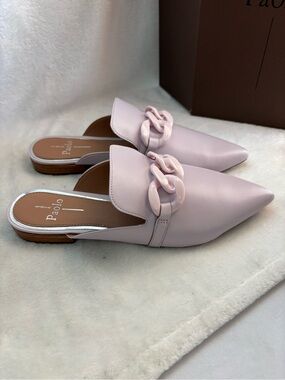 Linea Paolo Adora Leather Mules Lavender Fog Size 8.5M